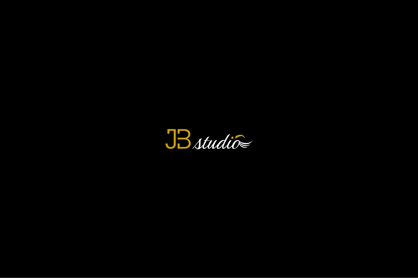 JB studio - logo - barevný negativ